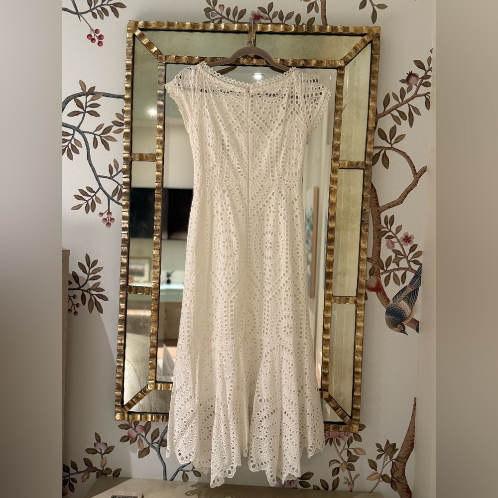 Shoshanna Cream One Shoulder Bridal Midi Gown